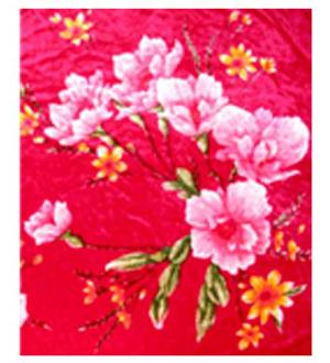 Mền in hoa màu hồng